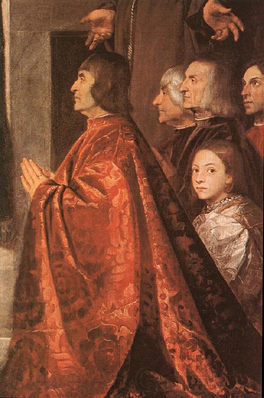 TIZIANO Vecellio Madonna with Saints and Members of the Pesaro Family (detail) wt France oil painting art